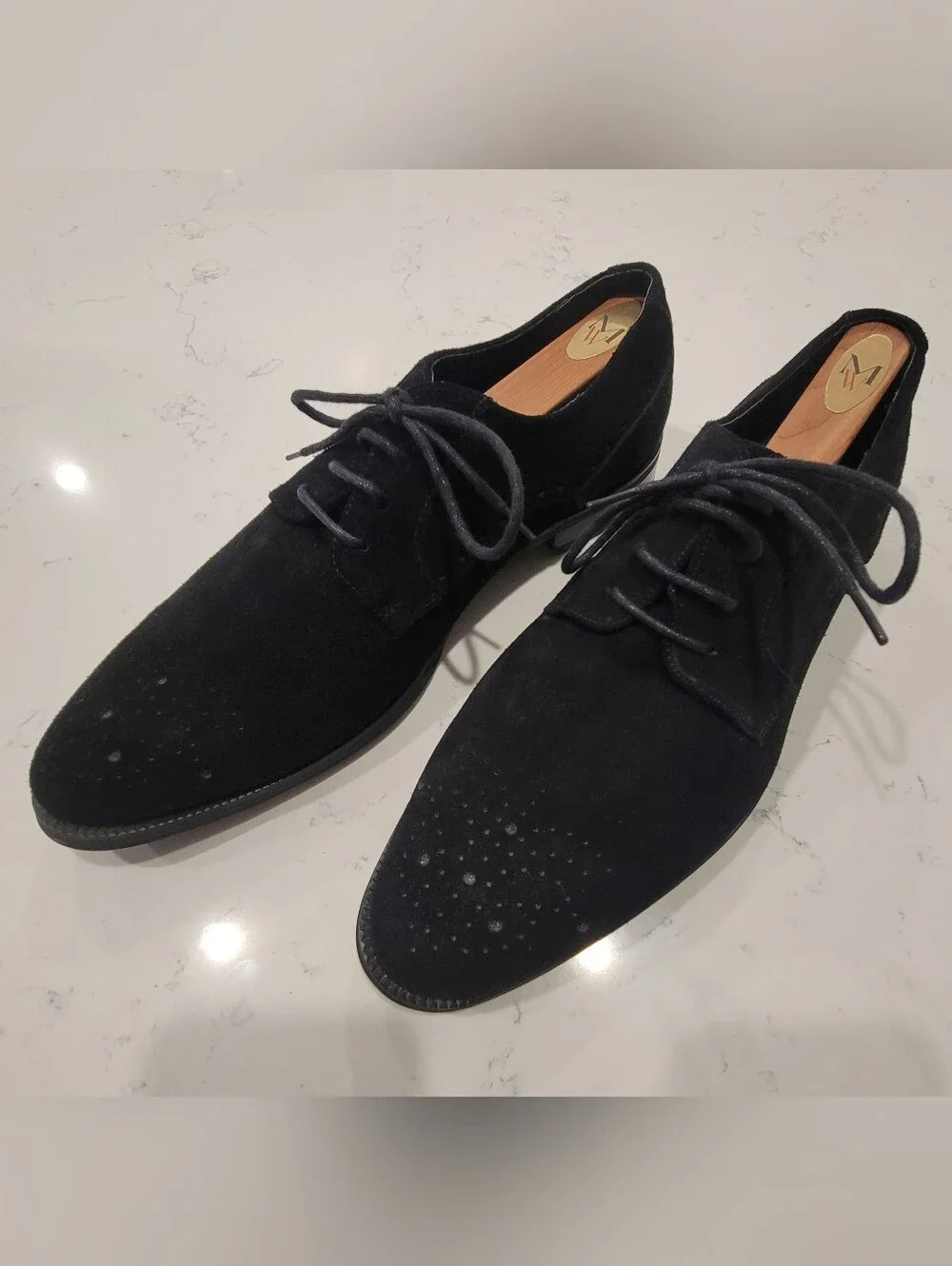 NWOT Stacy Adams Men's Black Suede Derby Oxfords Sz 10M